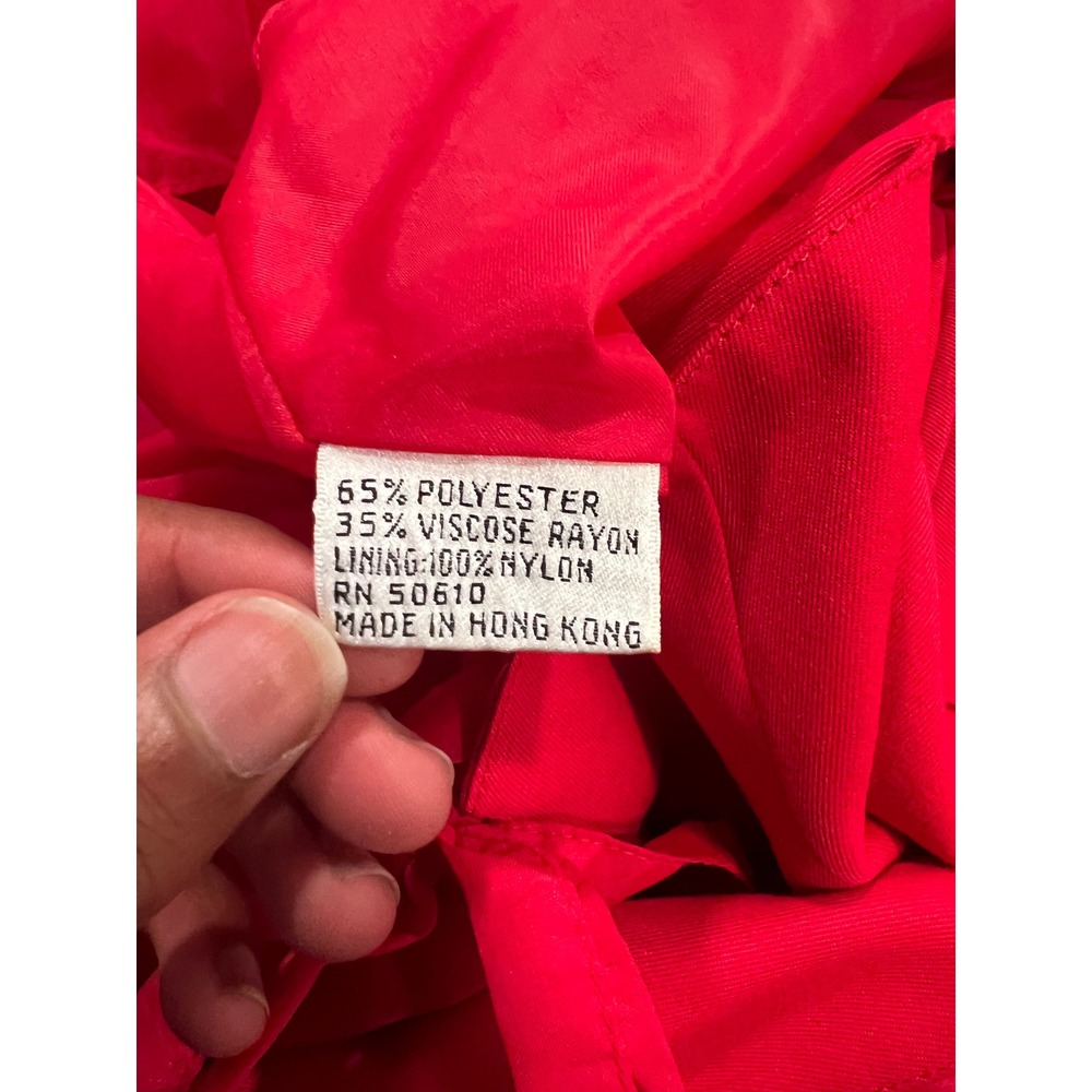 Vintage Kasper ASL Blazer Dress Womens SZ 10 Red Double Breasted Gold Buttons - Picture 14 of 15